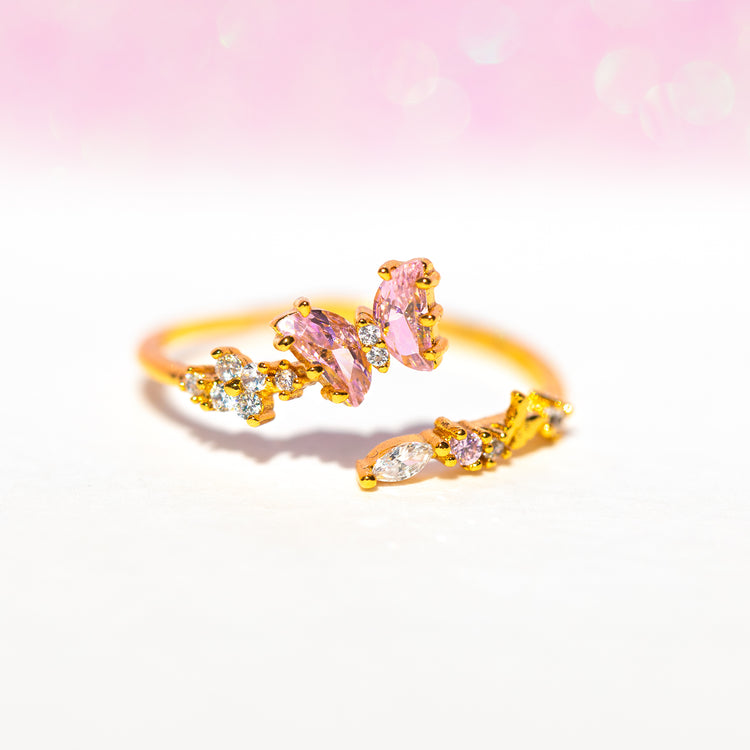 Pretty in Pink Ring, Rose Gold / Adjustable by Girls Crew