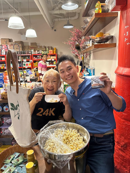 50 Hertz founder with actor Lori Tan Chinn at Pearl River Mart Foods