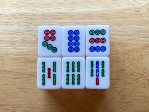 Circle and bamboo mahjong tiles