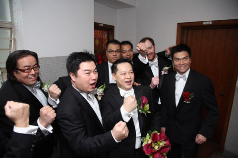 Groomsmen having fun