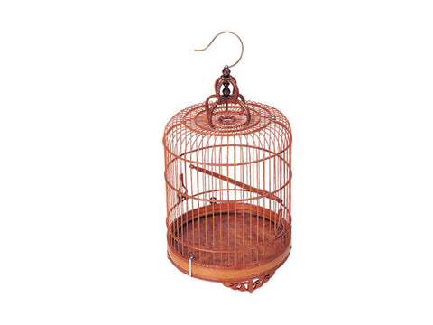 A bamboo bird cage
