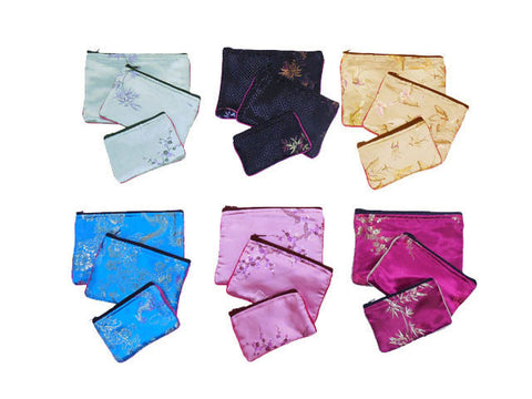 Colorful brocade jewelry bags