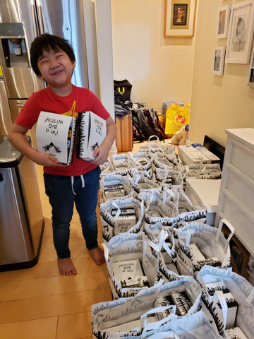 Happy boy with Fat Witch brownies