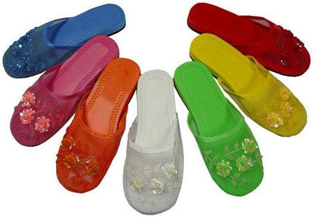 Colorful mesh slippers