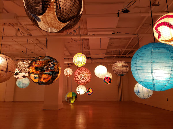 Handpainted lanterns at the Next Level Design Week popup exhibit