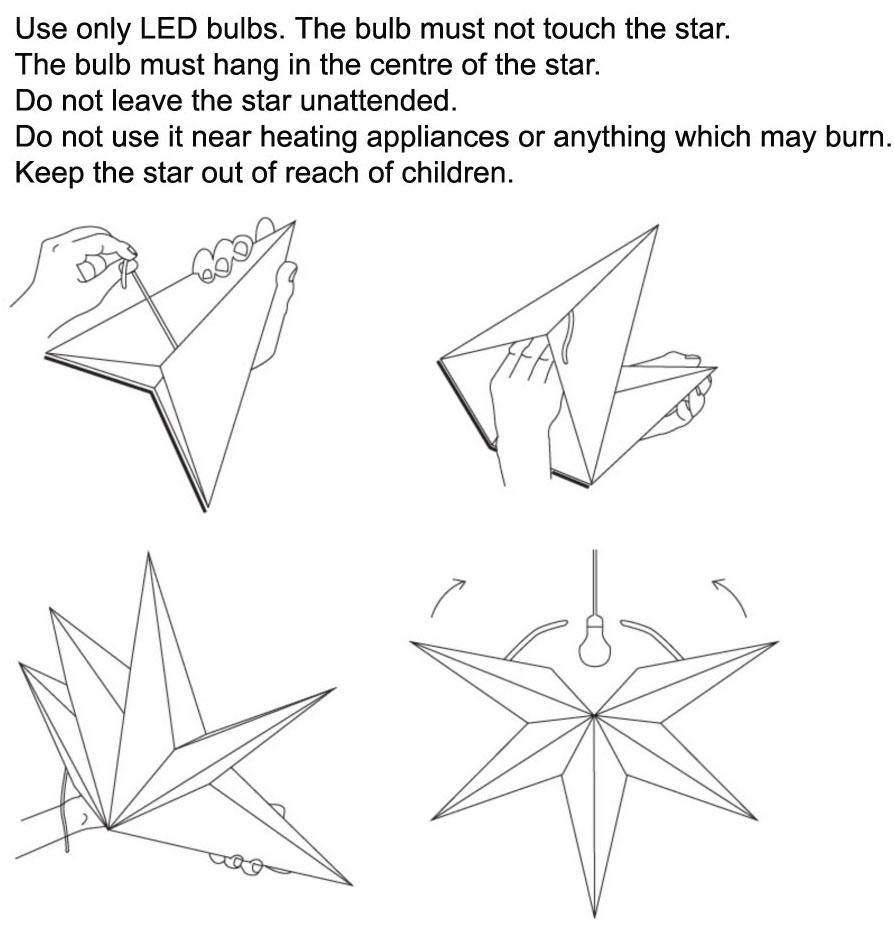 9 Point Paper Star Lantern Ornament