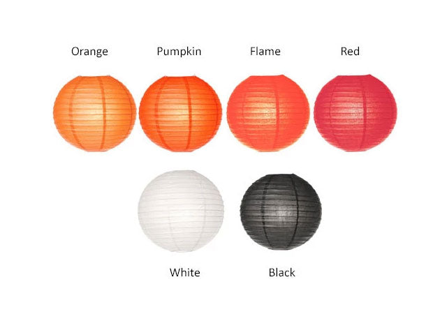 orange and black paper lanterns