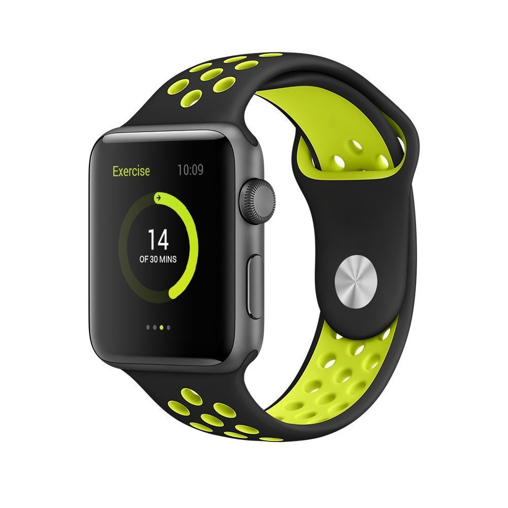black and green nike apple watch band