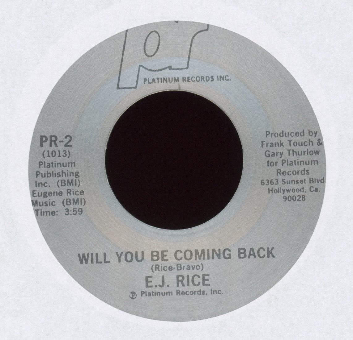 E.J. Rice - Will You Be Coming Back on Platinum Records