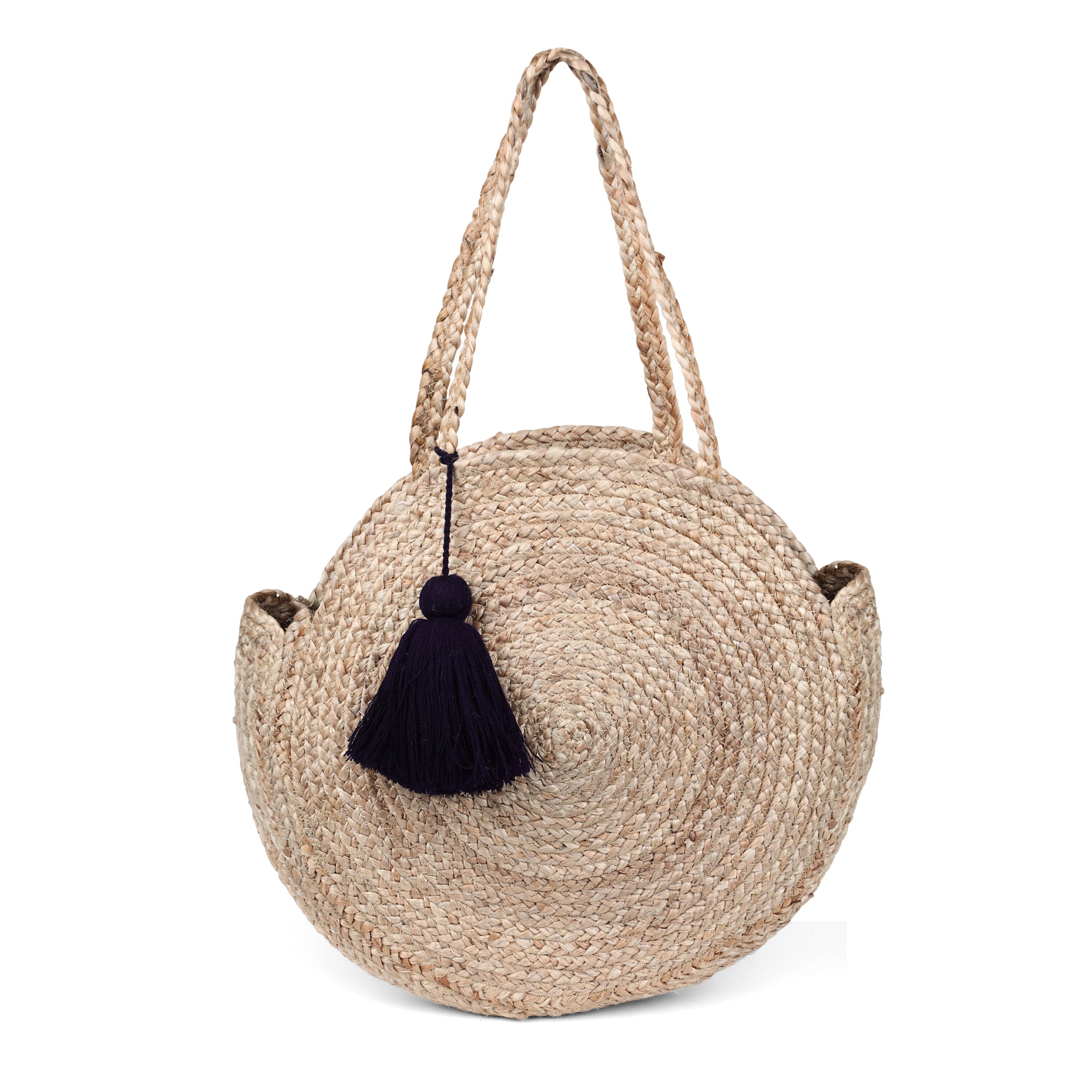 round jute sling bag