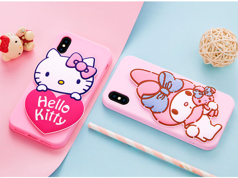 X-Doria Pudding Hello Kitty & My Melody Mirror Shockproof Silicone Case Cover for Apple iPhone X