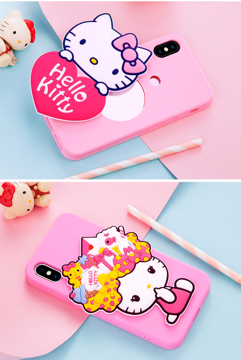 X-Doria Pudding Hello Kitty & My Melody Mirror Shockproof Silicone Case Cover for Apple iPhone X