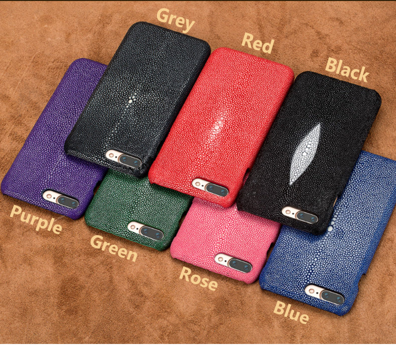 i-idea Luxury Genuine Stingray Skin Leather Hard Back Cover Case
