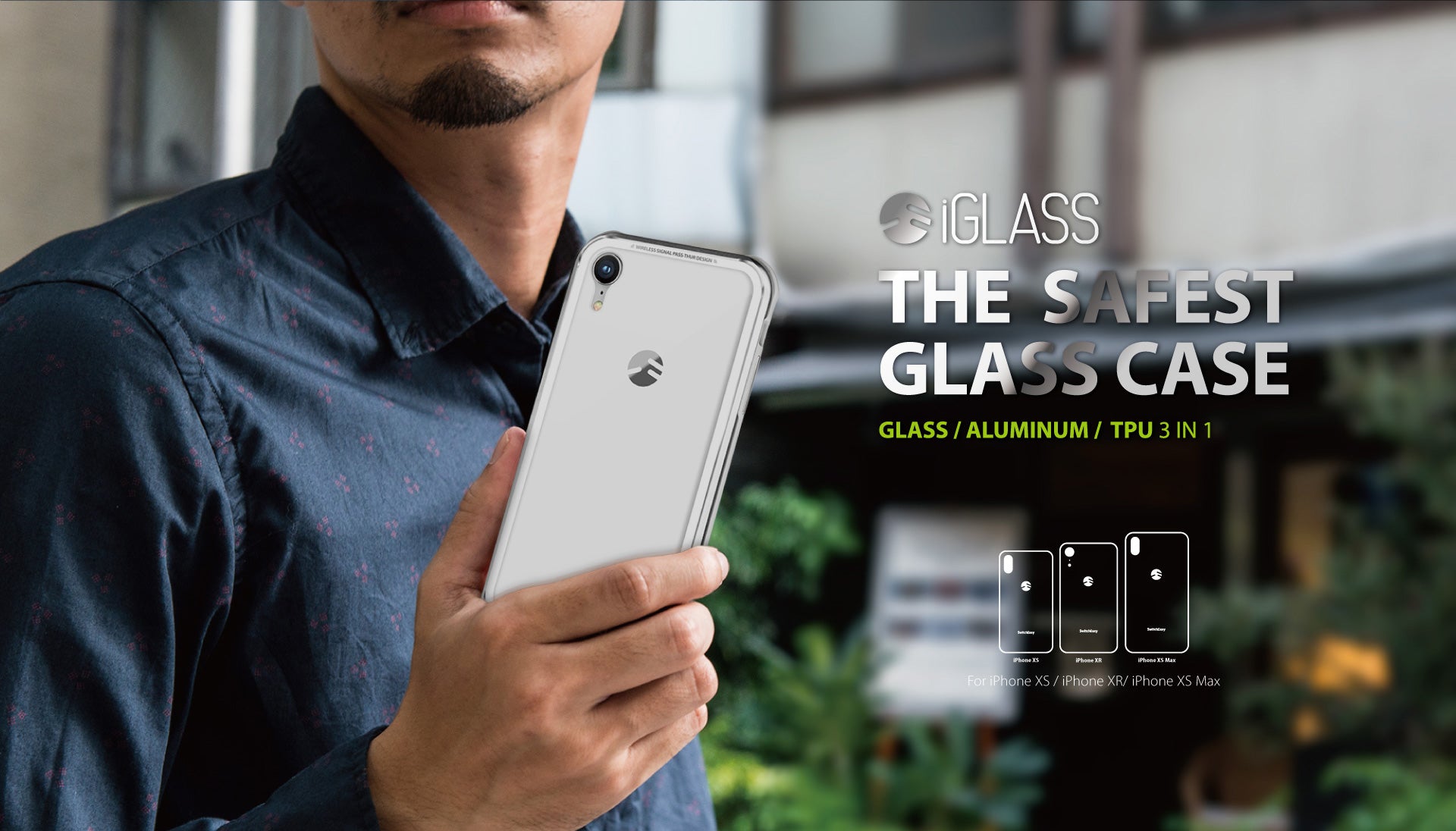 SwitchEasy iGlass TPU Frame Metal Edge Tempered Glass Back Cover Case