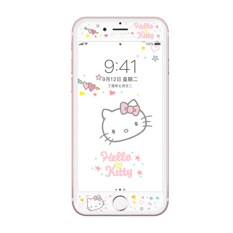 UKA Hello Kitty Scratch Resistant 9H Hardness Colorful Tempered Glass Screen Protector