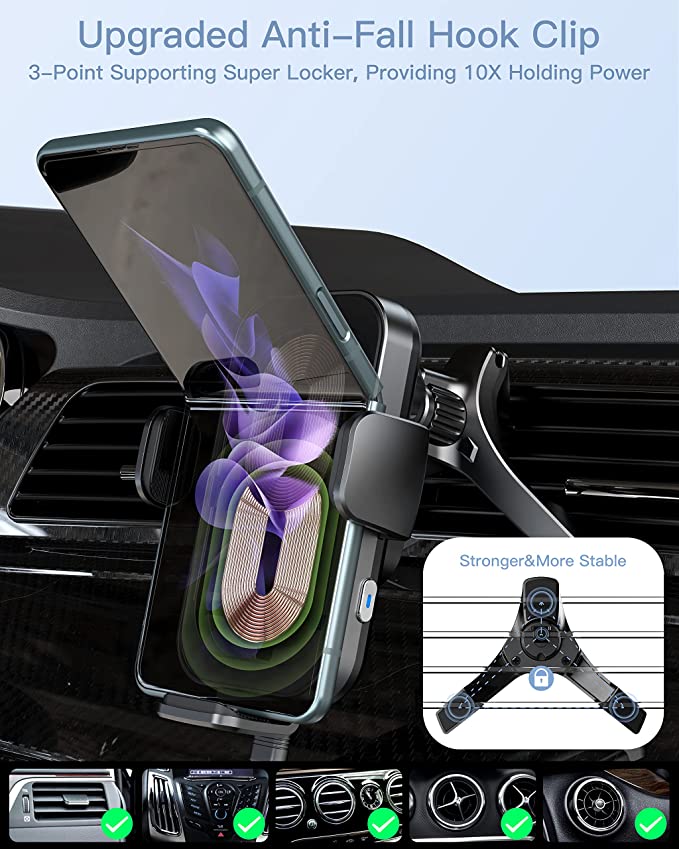 Holder, soporte de carga inalámbrica para iPhone 11,12,13,14 y Android –  CarJollity