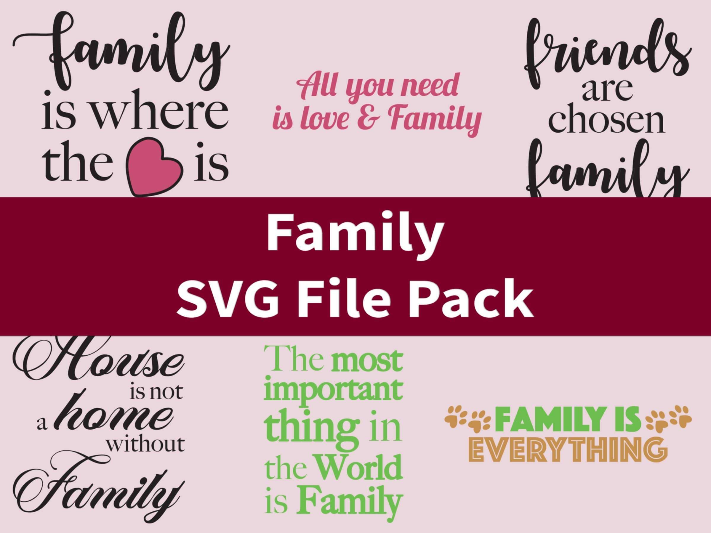 Download Family Svg File Pack PSD Mockup Templates