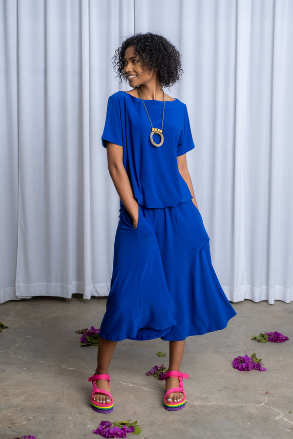 Culotte Jumpsuit - Cobalt