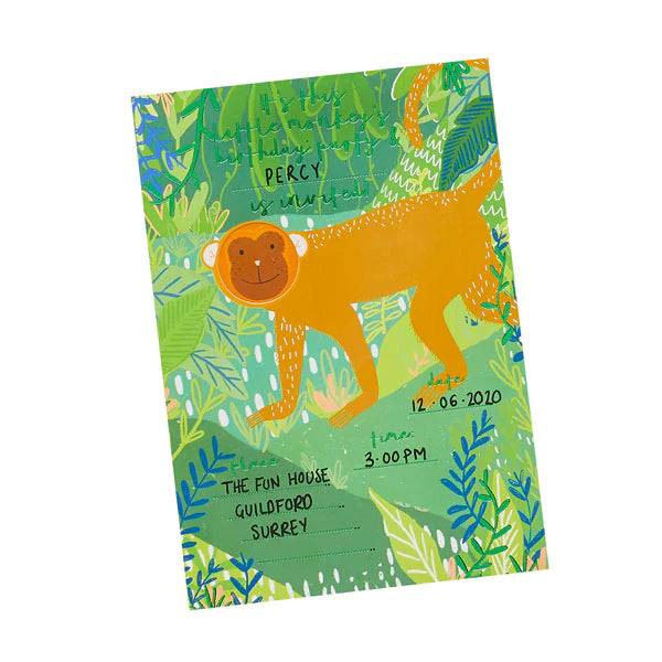 Cheeky Monkey Party Invitations Pack of 10