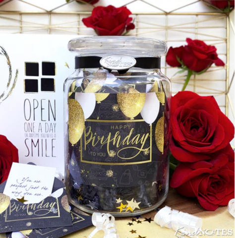 Golden Birthday Jar of Notes