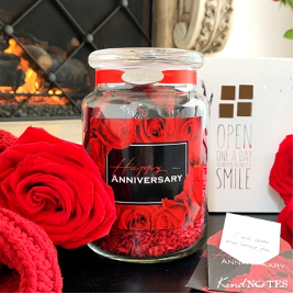  Happy Anniversary Rose Jar of Notes