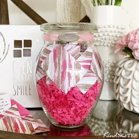 Pink and Gold Jar of Notes