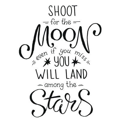 Shoot for the Moon Even if You Miss You Will Land Among the Stars