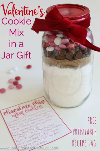 Valentine's Day cookie mix in a jar