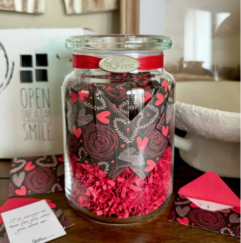 Whimsical Hearts Jar of Notes