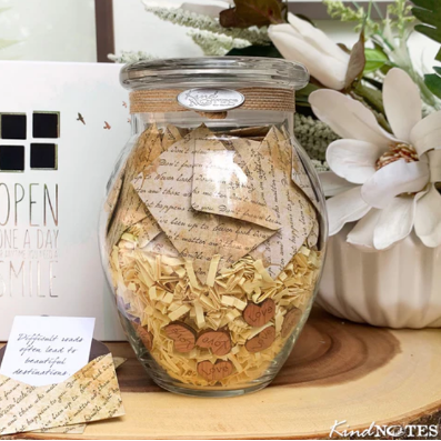 Wooden Hearts Jar of Notes