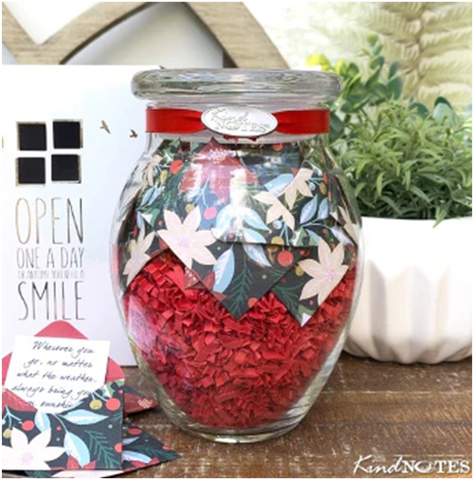 Retro Poinsettias Jar of Notes