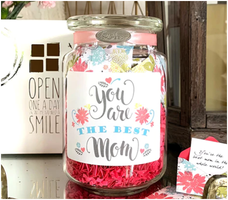 Refreshing Floral Best Mom Jar of Notes