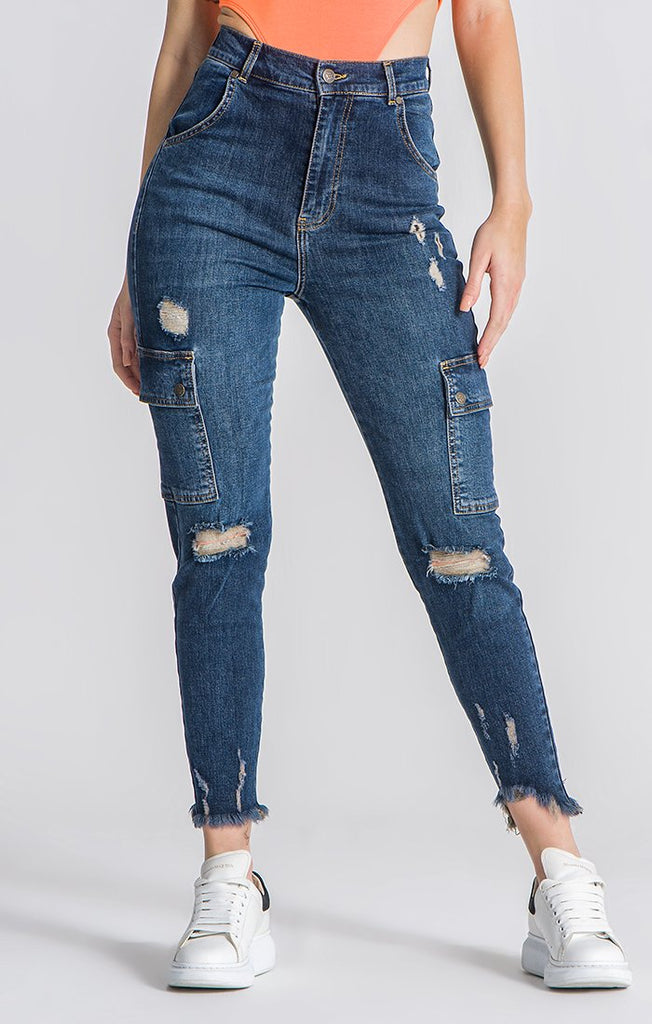 Dark Blue Core Cargo Jeans | Jeans | Gianni Kavanagh Women – UB Online ...