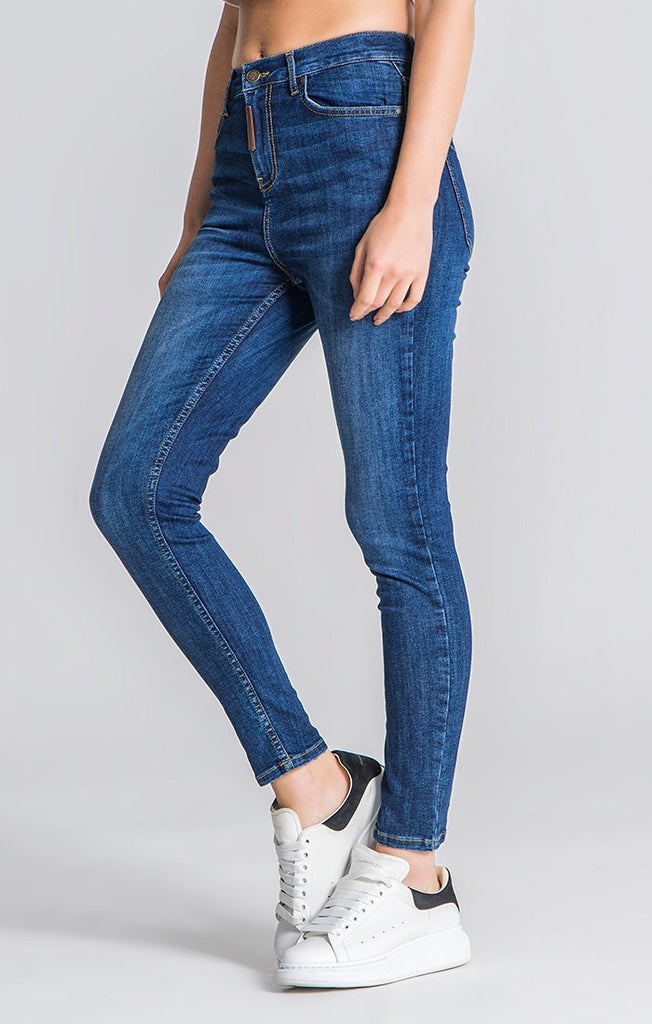 dark blue ankle jeans