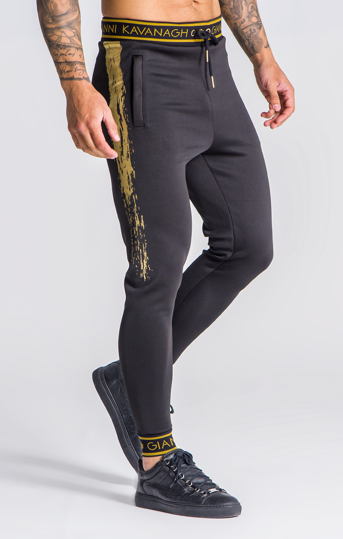 black and gold mens joggers