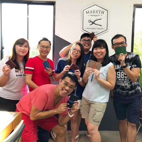 Team building activity leather crafting workshop