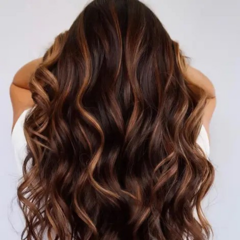 Wavy Dark Brown Hair With Gorgeous Babylights 