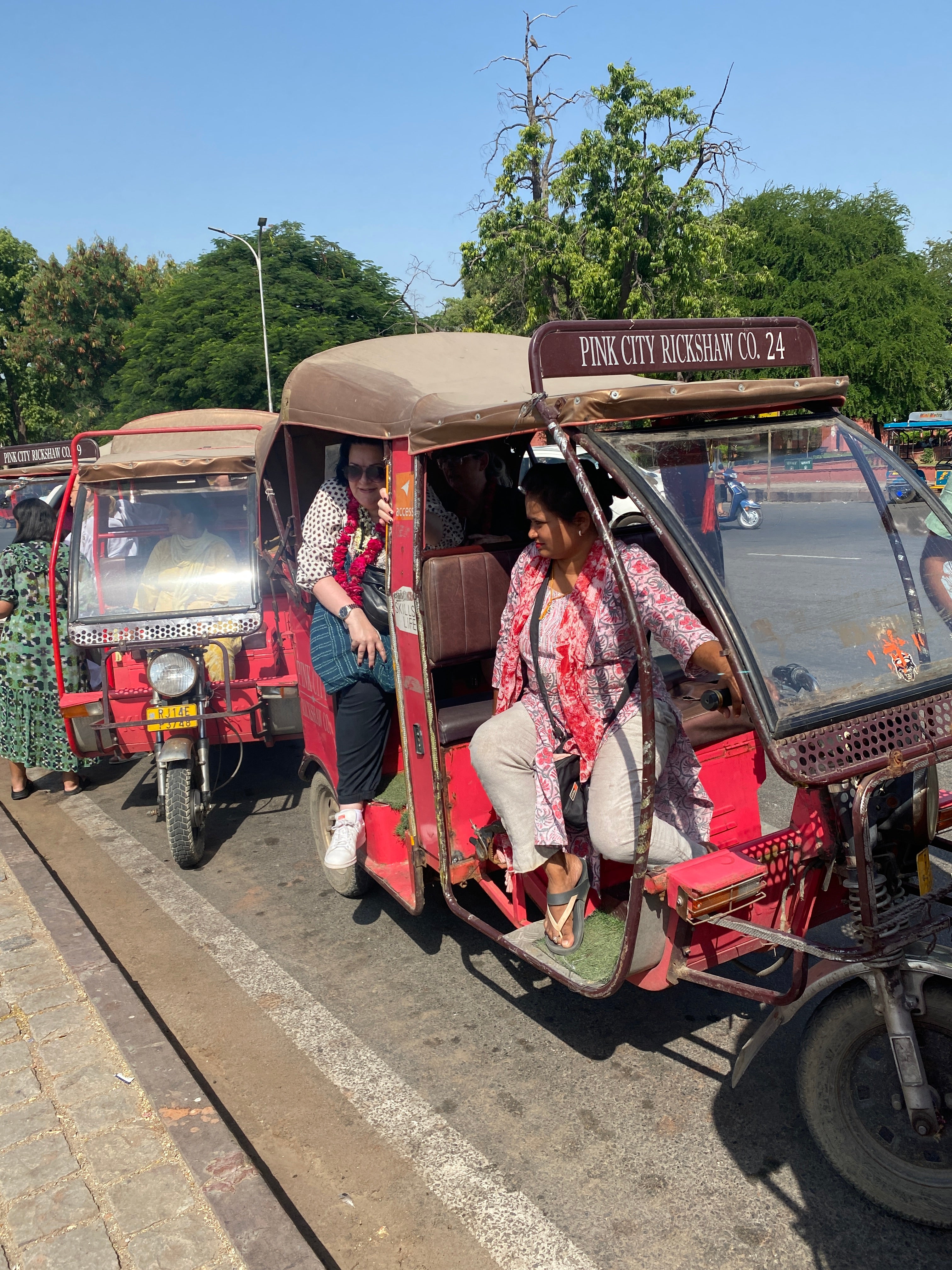 The wonderful Pink City Rickshaw ladies giving us a tour of Jaipur