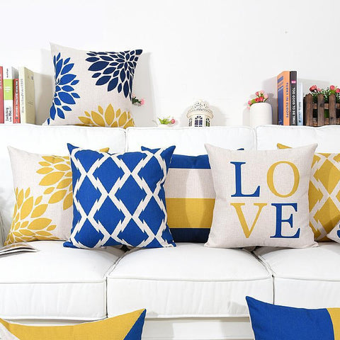 yellow throw pillows for bed