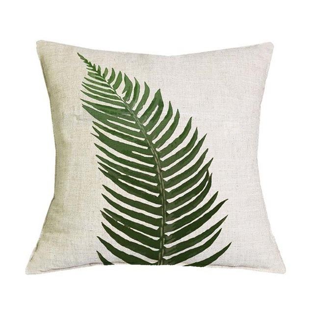 leaf green throw pillows