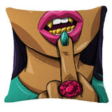 Eat Me Heart Candy, Pop Animation Art Throw Pillows, Roy Lichtenstein