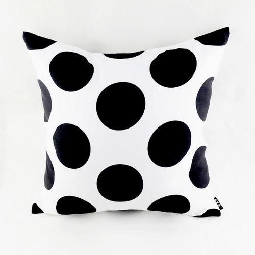 black and white dot pillow