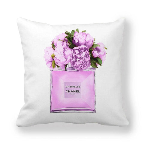 Chanel Perfume Throw Pillow