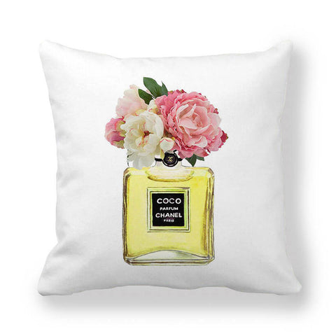 Chanel Perfume Throw Pillow