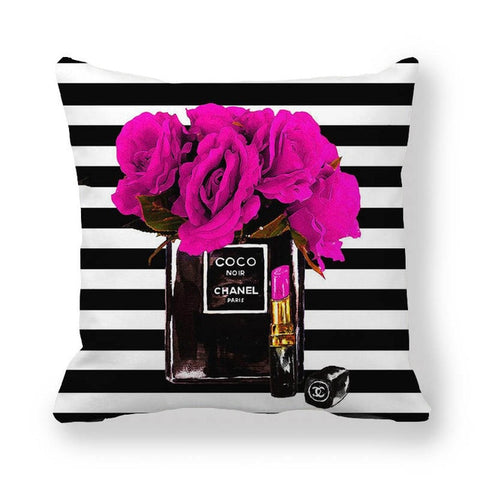 Chanel Perfume Throw Pillow