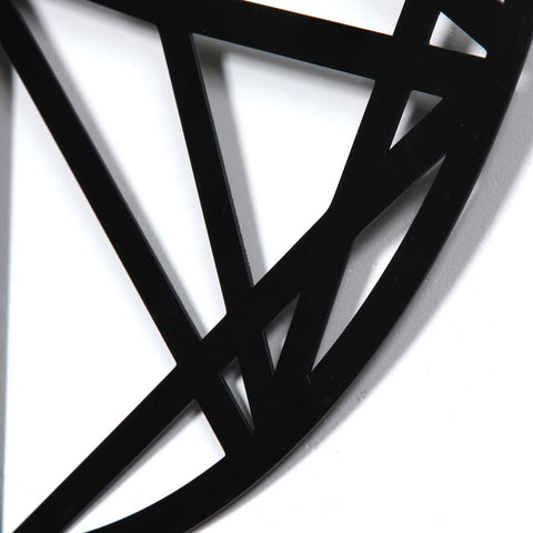 Minimalist Geometric Black Iron 20 inch Wall Clock