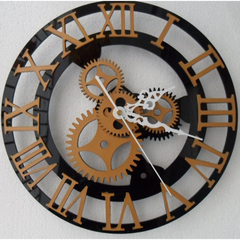 Clock With Gears Exposed For Wall