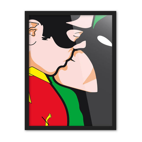 Superhero Batman Kiss Pop Art Canvas