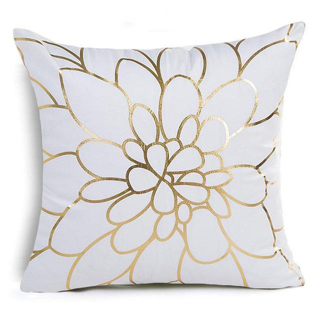 White and Gold Throw Pillows