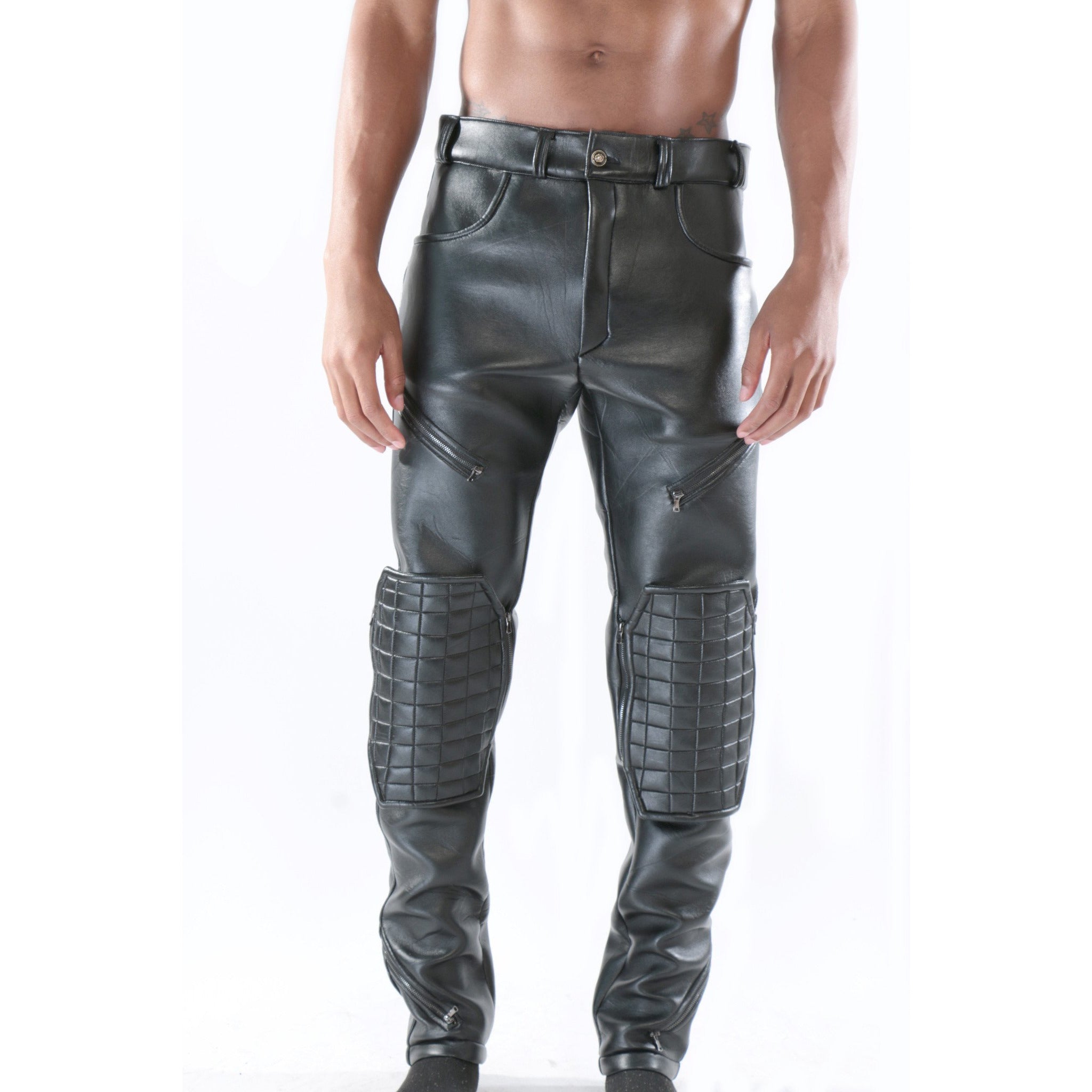 black leather jeggings